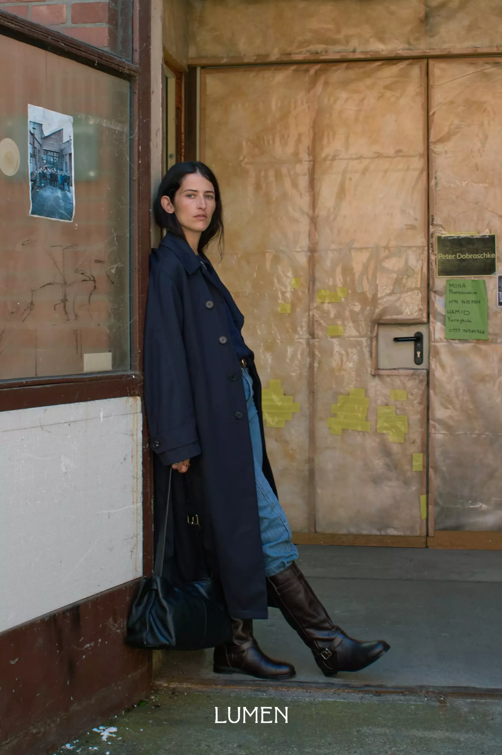 LIEN WOVEN LEATHER BELT organ brown