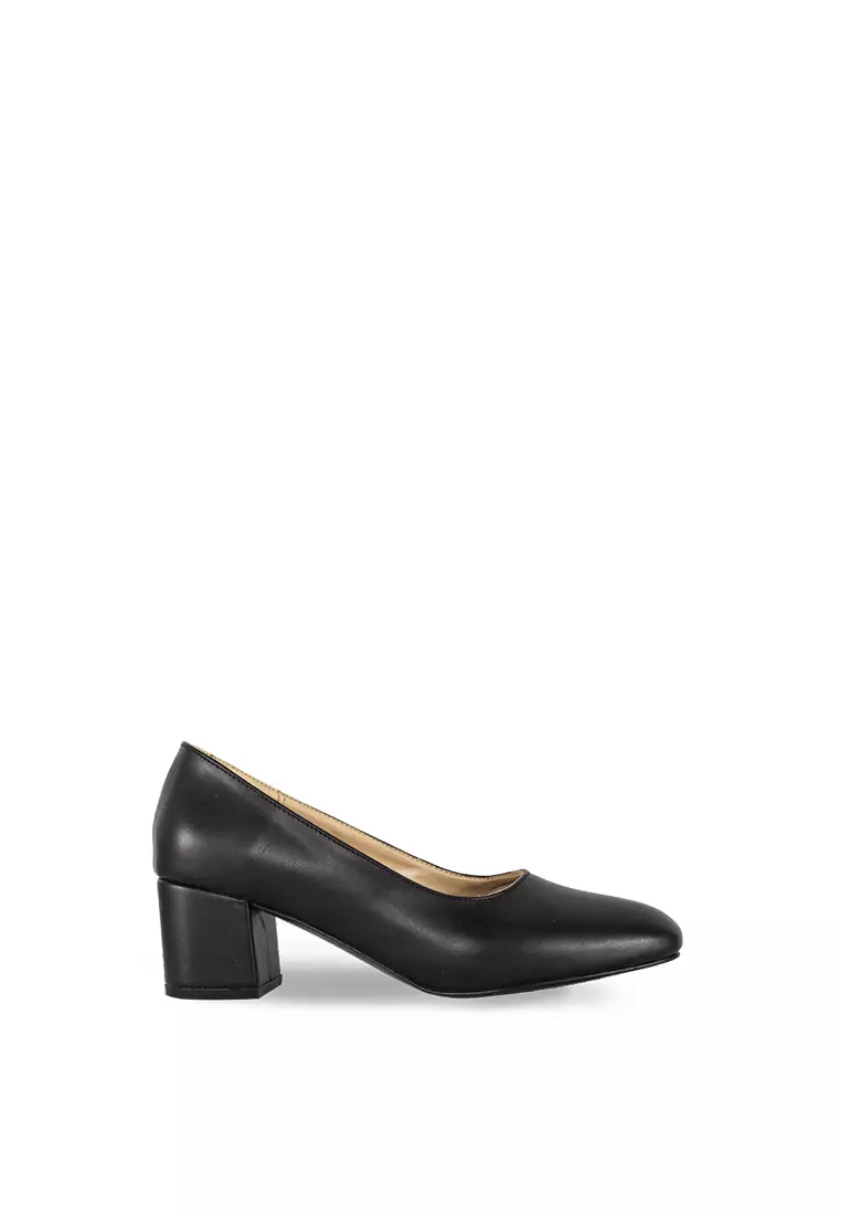 Square toe black pumps online