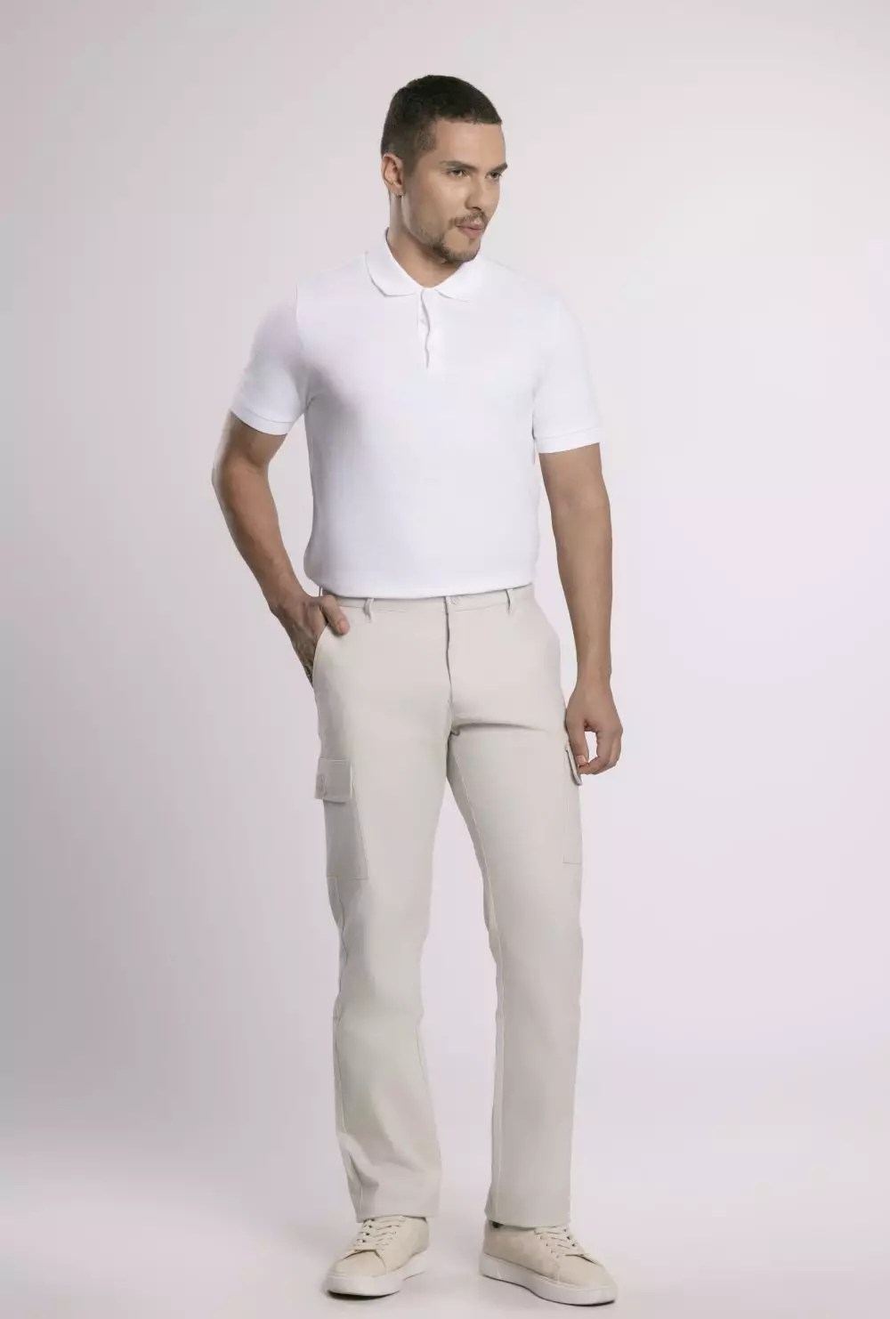 MOC - Celana Cargo Panjang Pria  Zico - Light Khaki