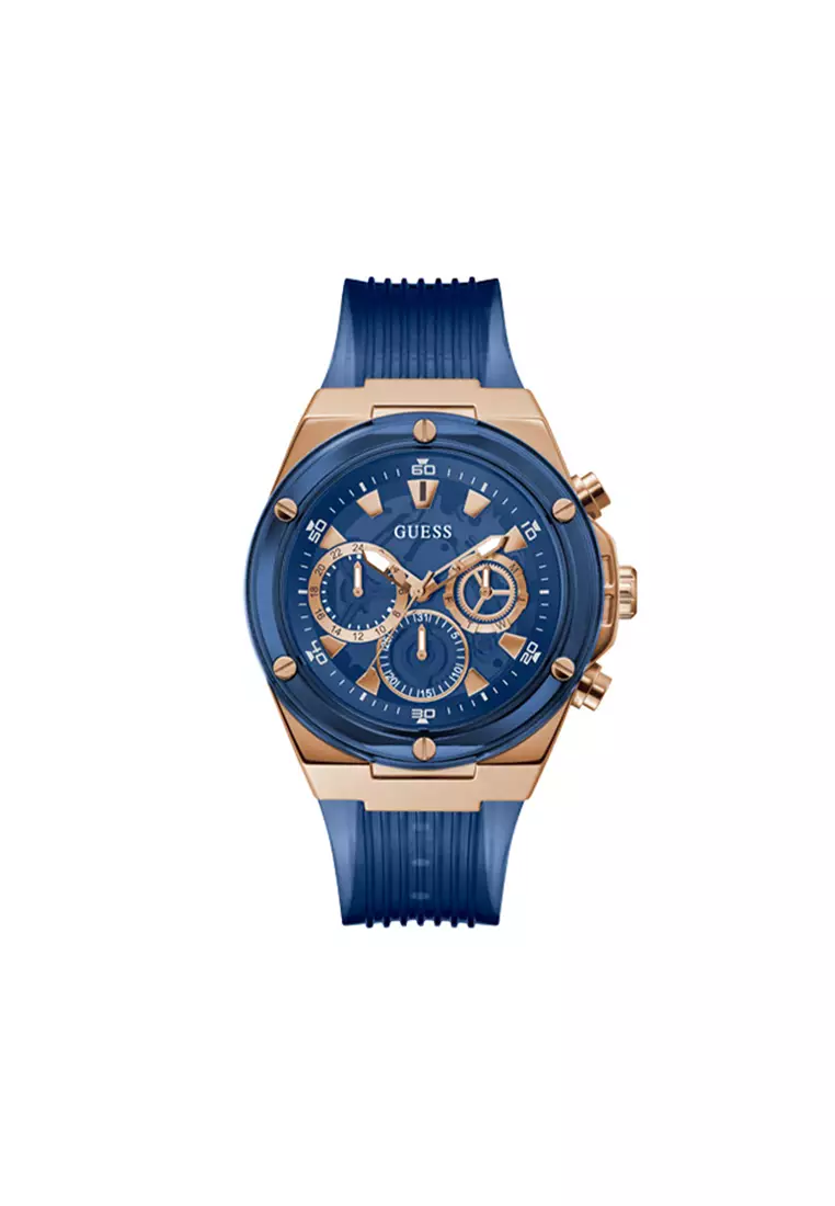Guess gold best sale blue watch