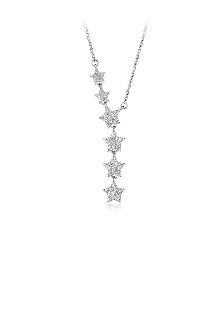 Buy ZAFITI 925 Sterling Silver Sparkling Star Necklace with Cubic ...