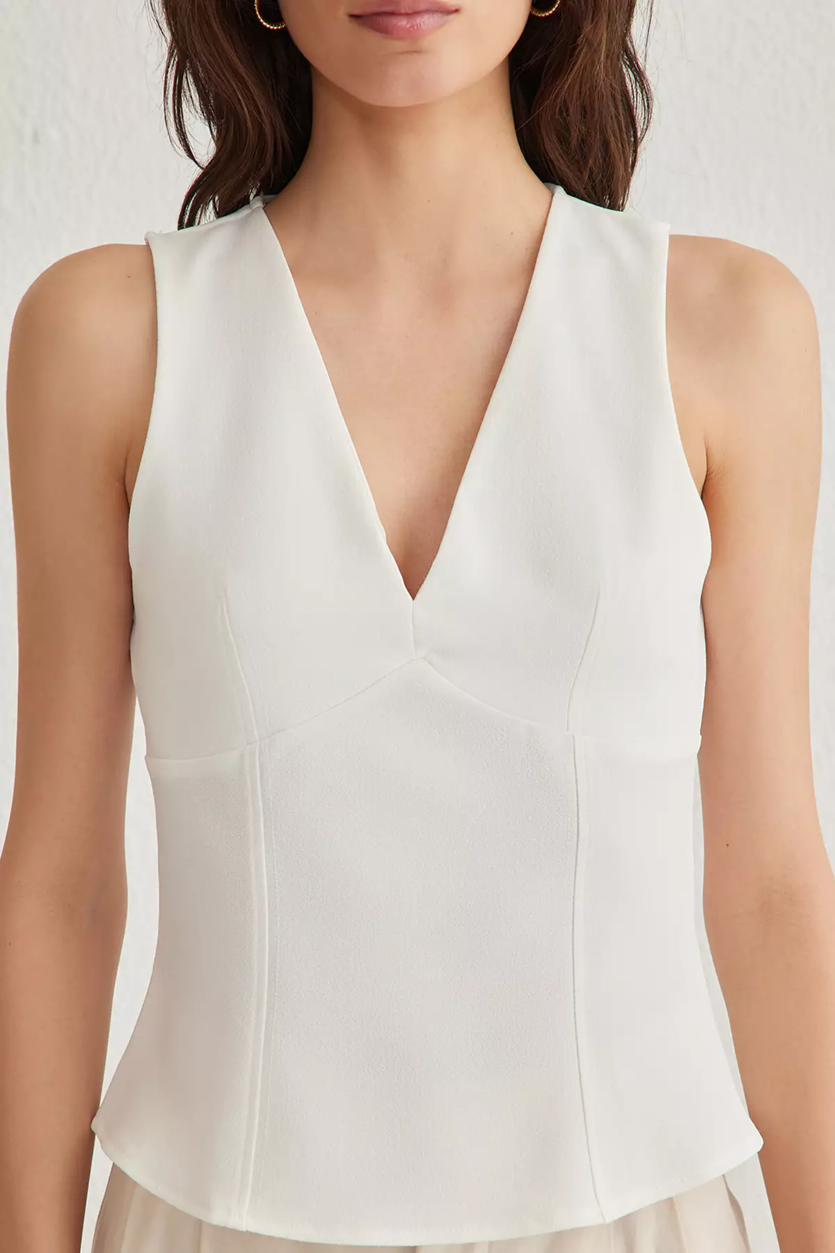 V-Neck Slim Fit Blouse