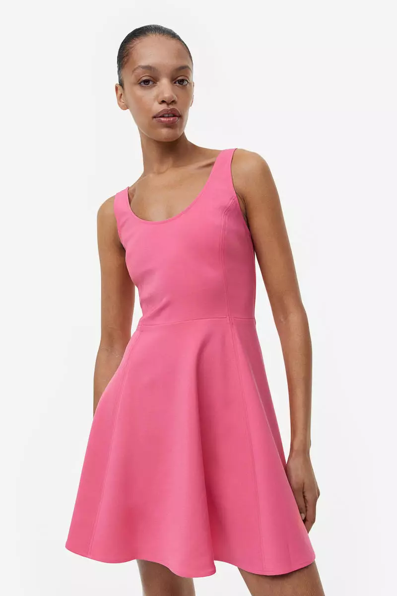 h&m fitted pink dress Real Life Bubblegum Rose – Real Life Style main image 0