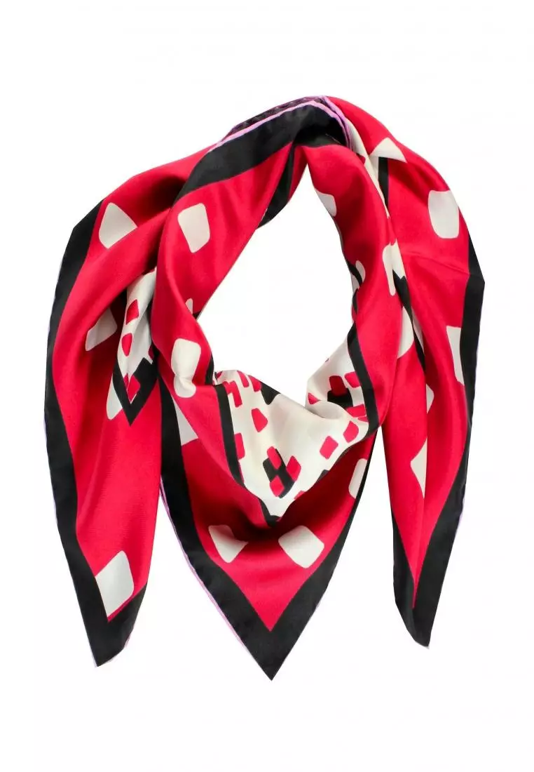 Givenchy Scarf Black Red Roses - Extra Large Chiffon Silk Square Scarf Sale
