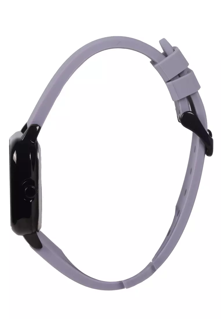 Jonas Jasmin - Jam Tangan Analog Wanita - Black - Purple Rubber Strap - JJ-2213L