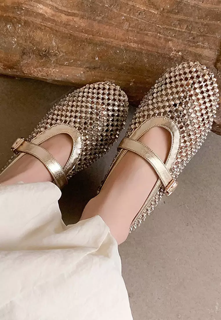 Buy Twenty Eight Shoes VANSA Diamond Imitation Cut-Out Raised Flat