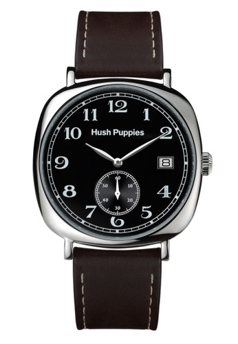 Hush Puppies Est. 1958 Multifunction Men’s Watch HP 3858M.2502 Silver Dark Brown Leather