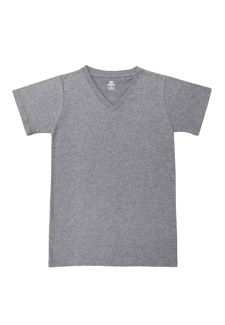 Gray v 2025 neck t shirt