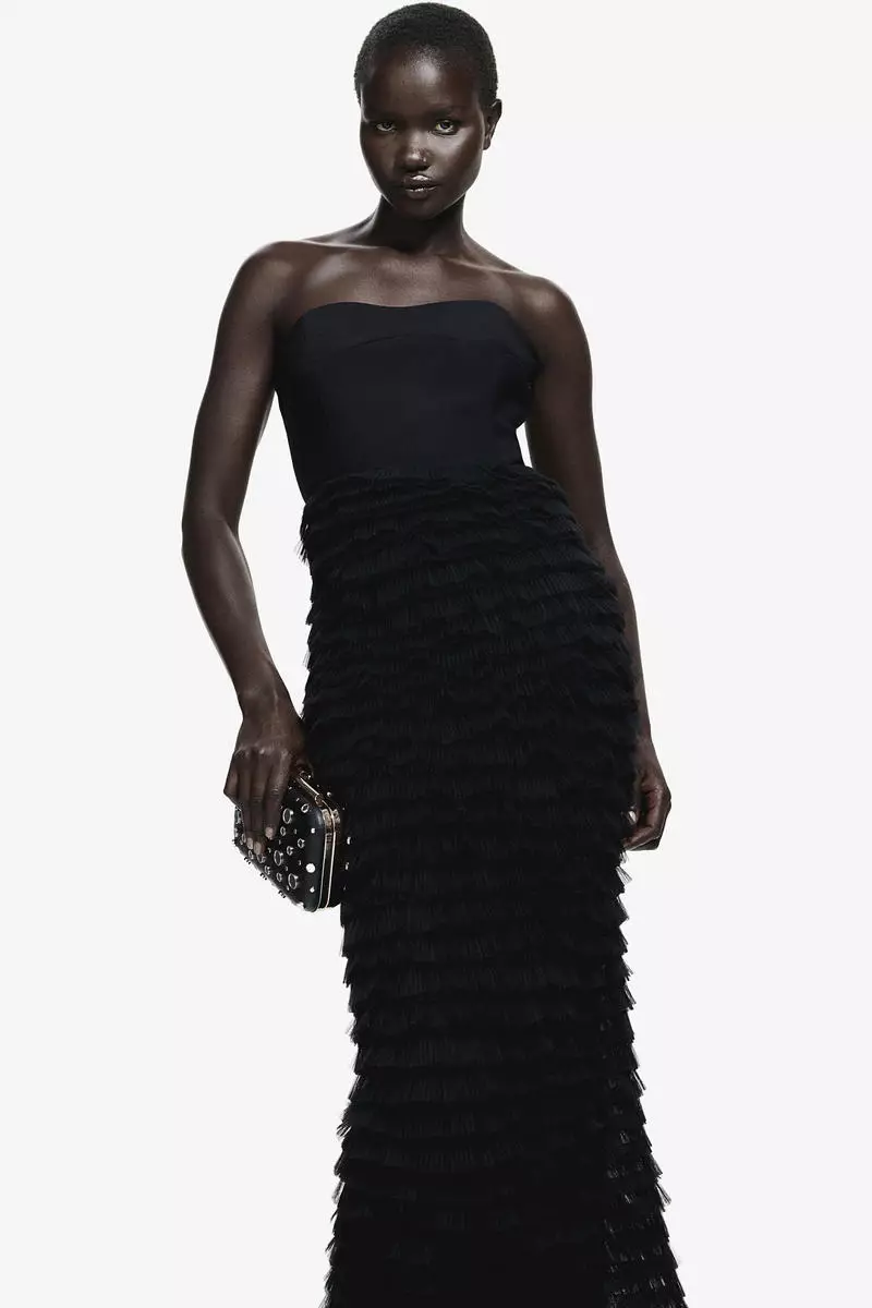 Tulle-skirt bandeau dress