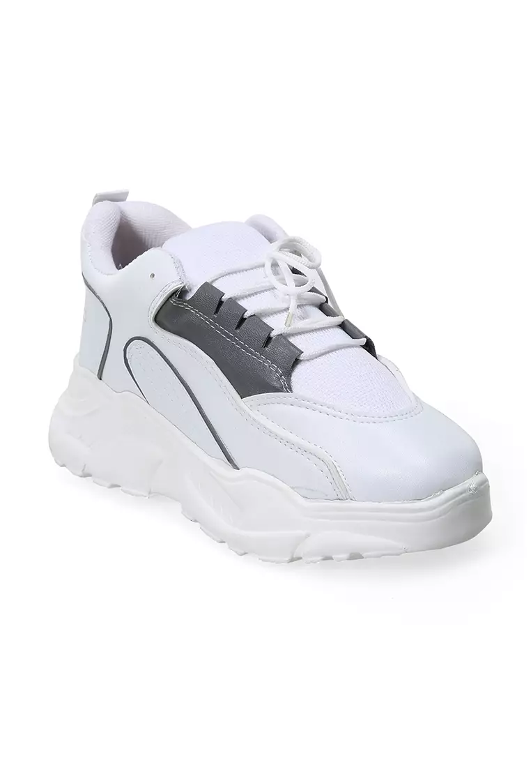 Sneakers Wanita Dual Tone Color Fashion Women Premium Quality - Putih