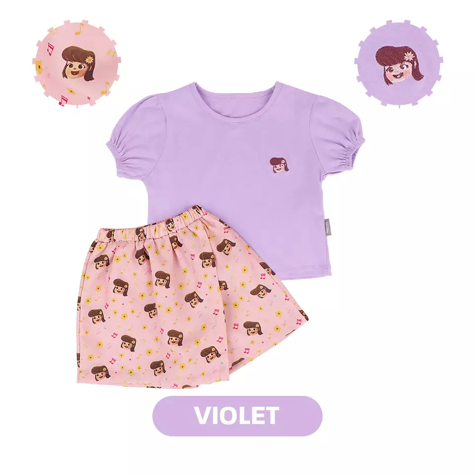 Mooi x Jumbo Setelan Anak Perempuan Meri Playset - Violet