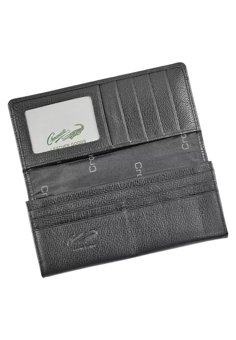 Crocodile H1797BY Dompet Bi-fold Wallet Leather Kulit Original - Hitam