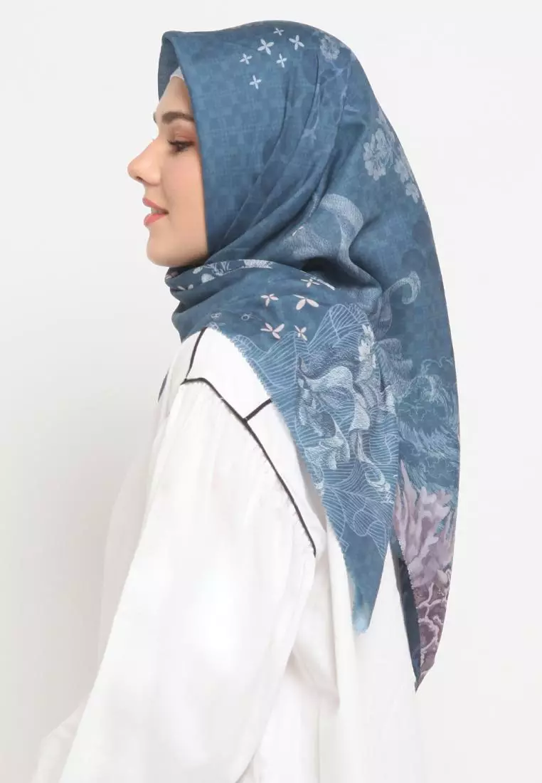 Premium Scarf Dandelion Denim Blue
