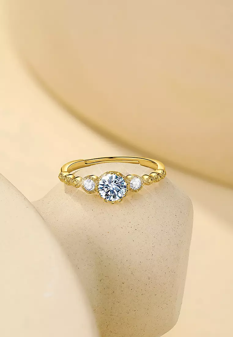 Cincin Wanita Original Berlian Adjustable Size Perhiasan Tunangan Cincin Cewek Fashion Korea Rings gold