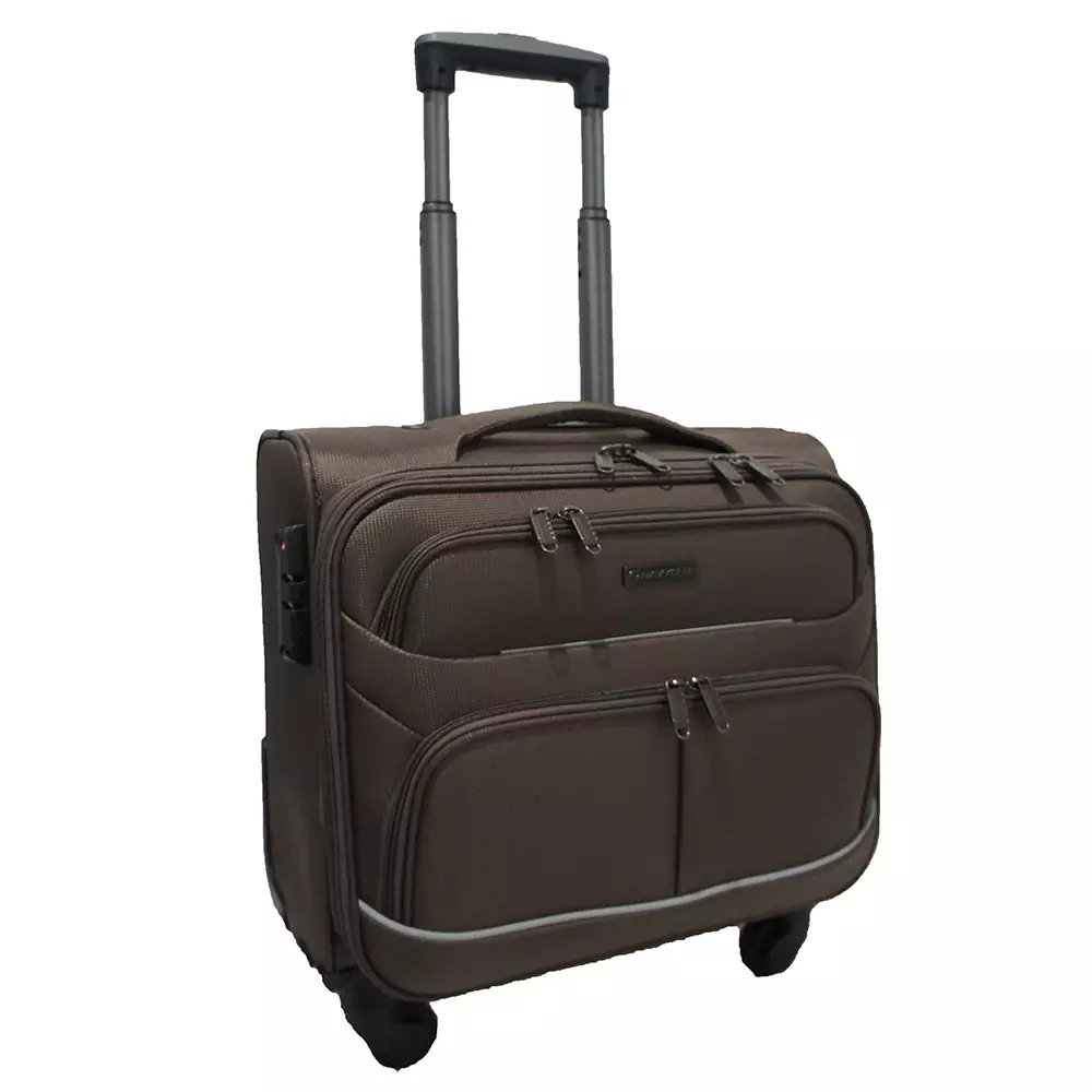 Navy Club Aldous Koper Kabin SoftCase - 4 Roda Putar TSA Lock With Laptop Case - Size 16 Inch