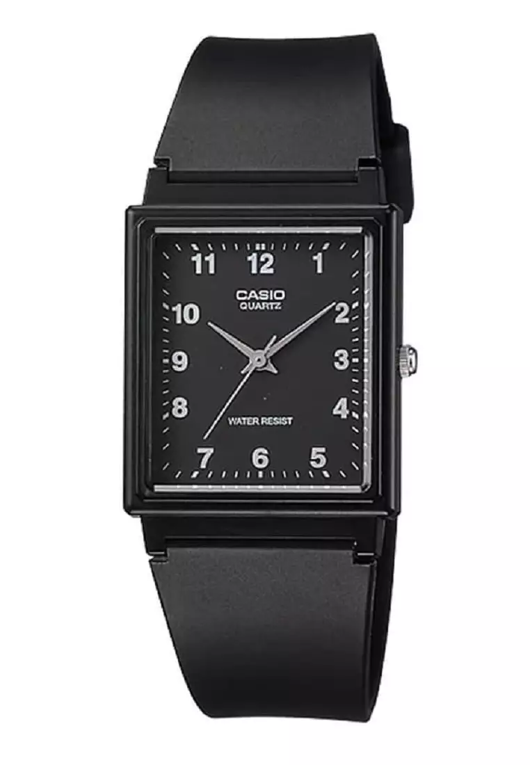 Casio Original Analog Jam Tangan Unisex Hitam Strap Karet MQ27 MQ-27-1B