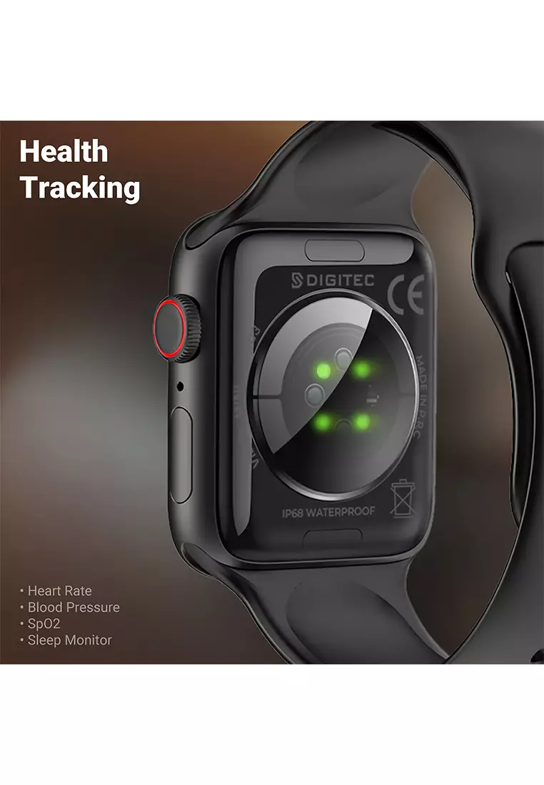 Digitec VISION MINI - Smartwatch - Jam Tangan Pintar Wanita - Rosegold - Green Rubber Strap