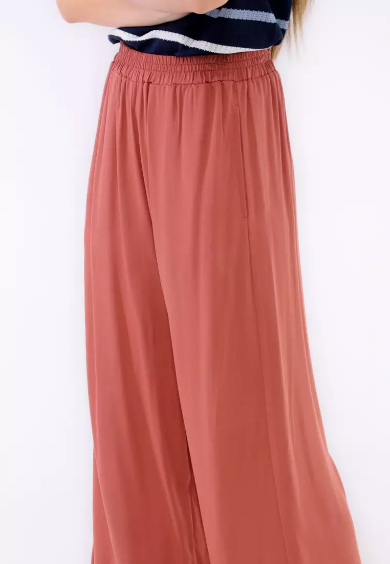 Woven Plain S.Twill Wide Leg Pants