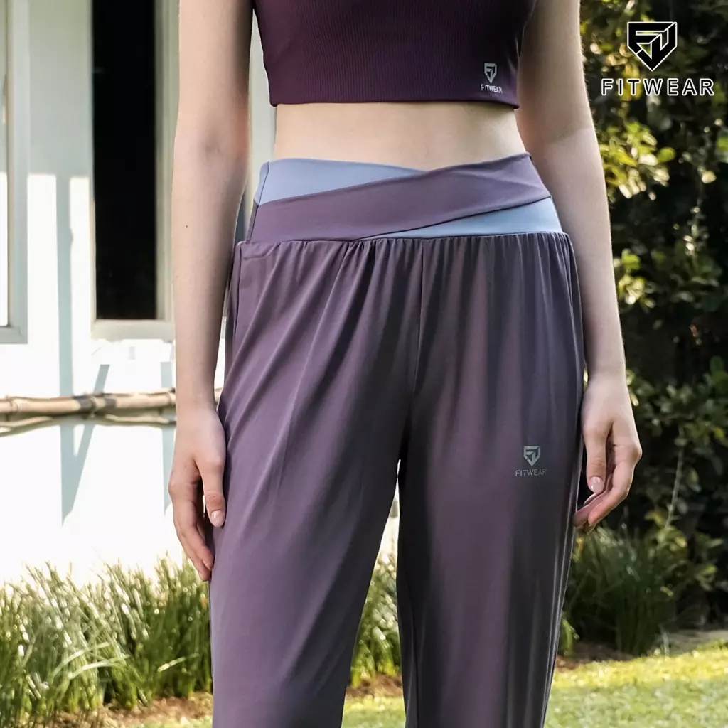 Fitwear - Jogger Olahraga Wanita ICHA 2TONE JUMBO NO POCKET - PURPLE BLUE