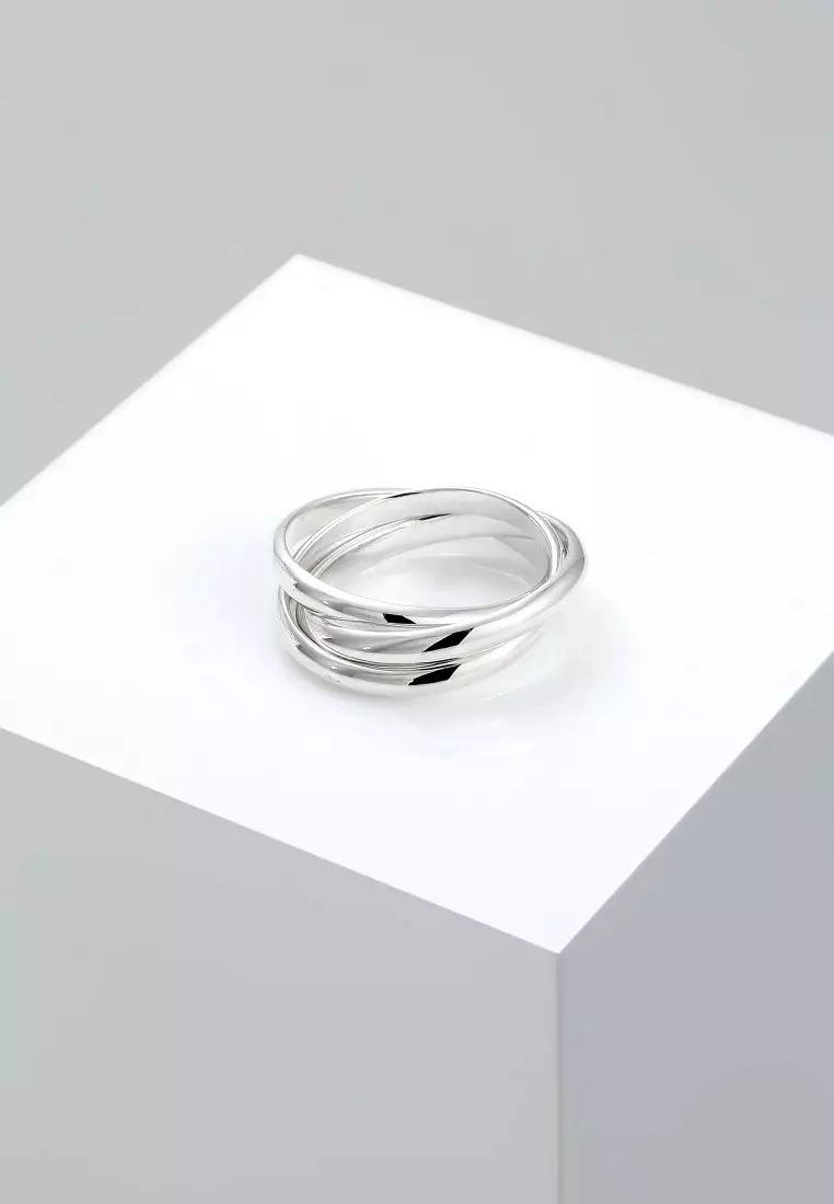 Cincin Perhiasan Perak 925 Wanita Triple Basic
