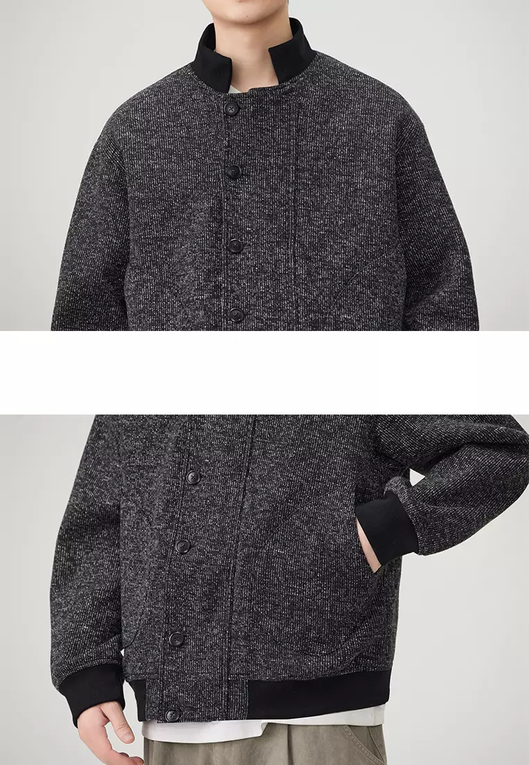 Contrast Patchwork Stand Collar Jacket AY-DS1709