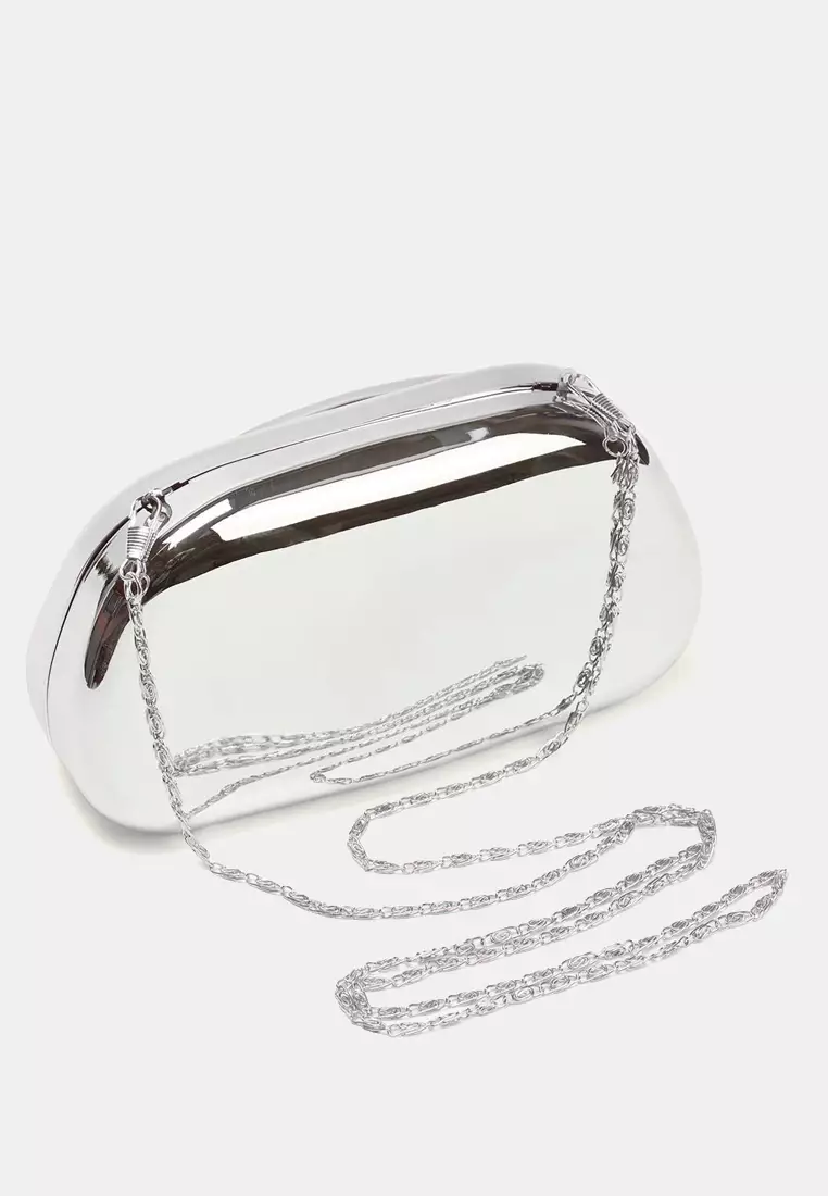 Silver Women's Stylish Mini Clutch Handbag