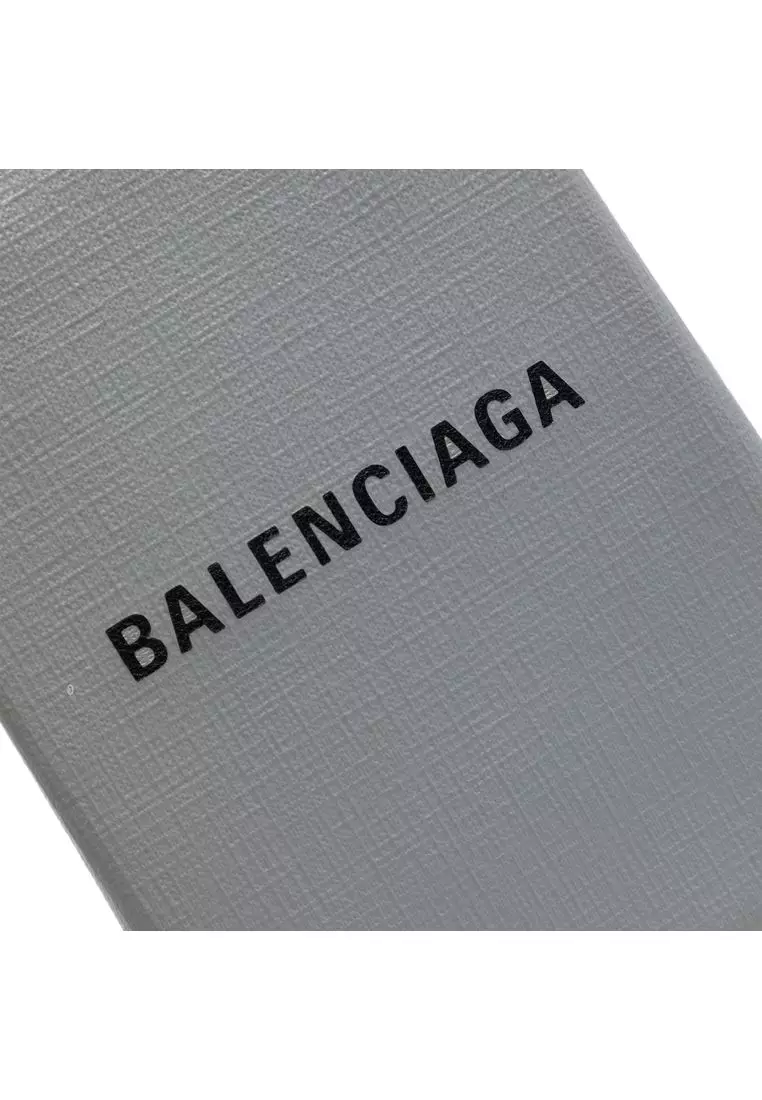 Pre-Loved Balenciaga Mini Calfskin Logo Shopping Phone Holder