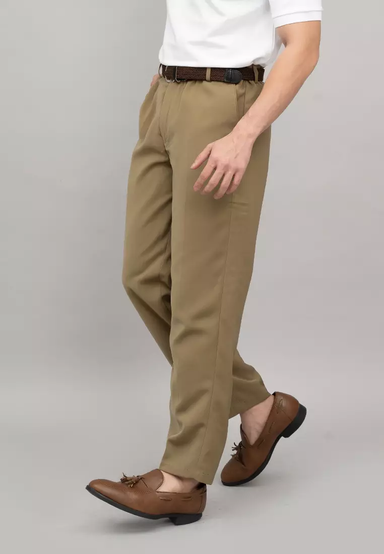 Houseofcuff Celana Panjang Bahan Regular Loose Fit Pants Olive