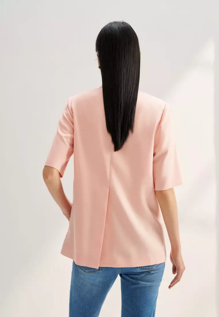 Relaxed Fit Short Sleeve Blazer
