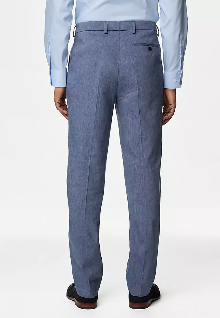 Tailored Fit Italian Linen Miracle Suit Trousers