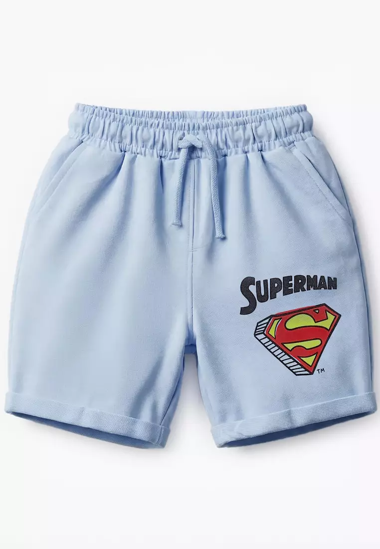 Babyshop Round Neck Short Sleeves T-Shirt And Shorts Set With Superman Print