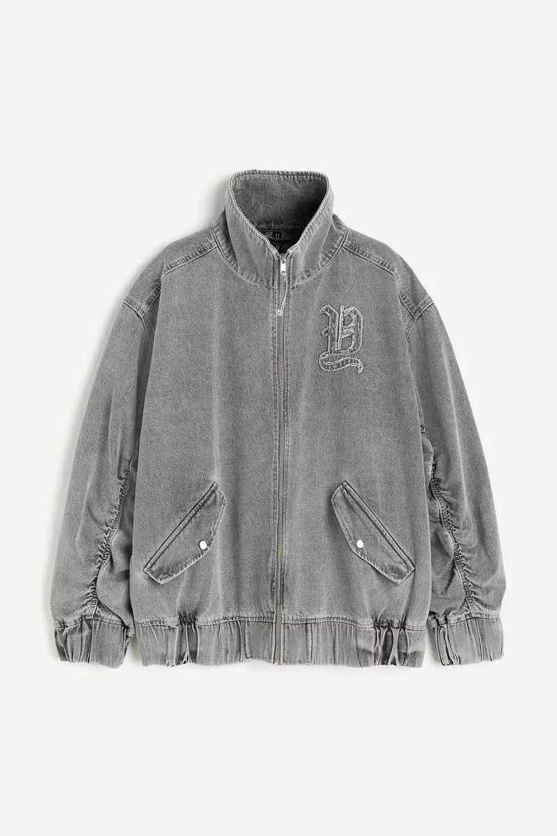 Buy H M Printed denim bomber jacket Online ZALORA Malaysia