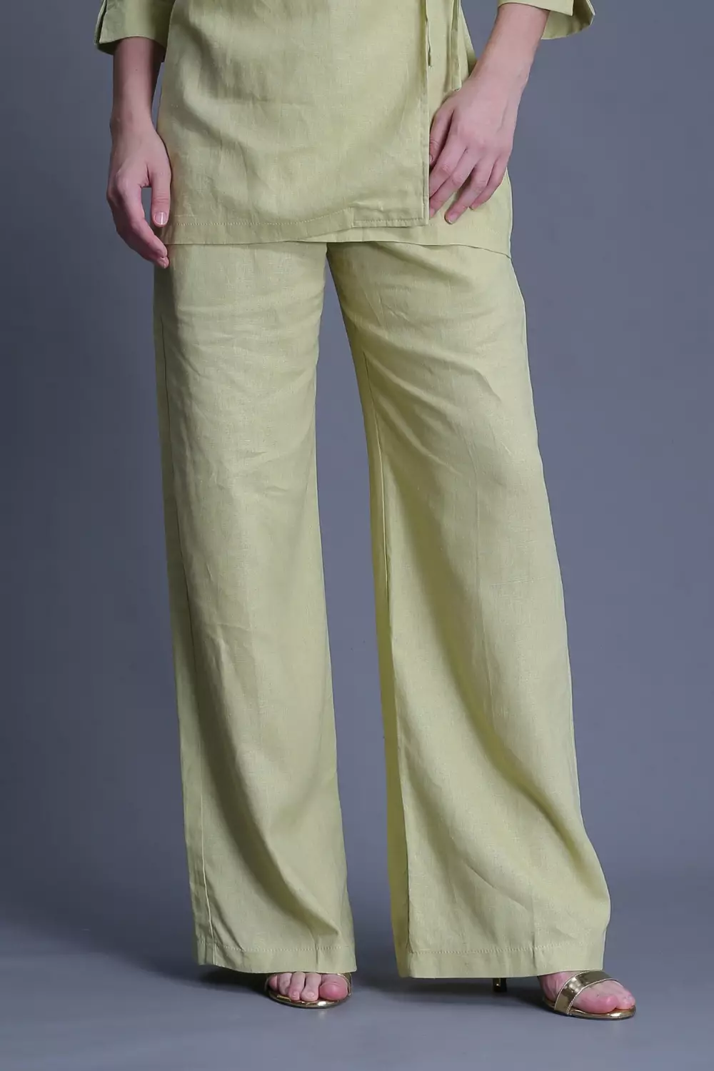 Demure Studio - Essentials Linen Travel - Straight Pants Olive Green (Only Pants)