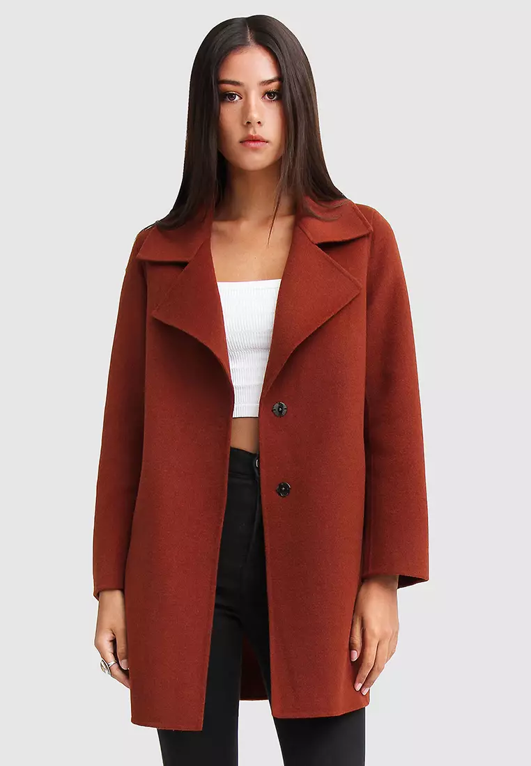 Red boyfriend sale coat