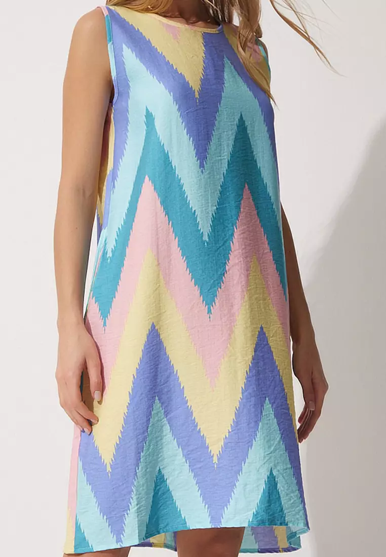 Patterned Mini Summer Dress