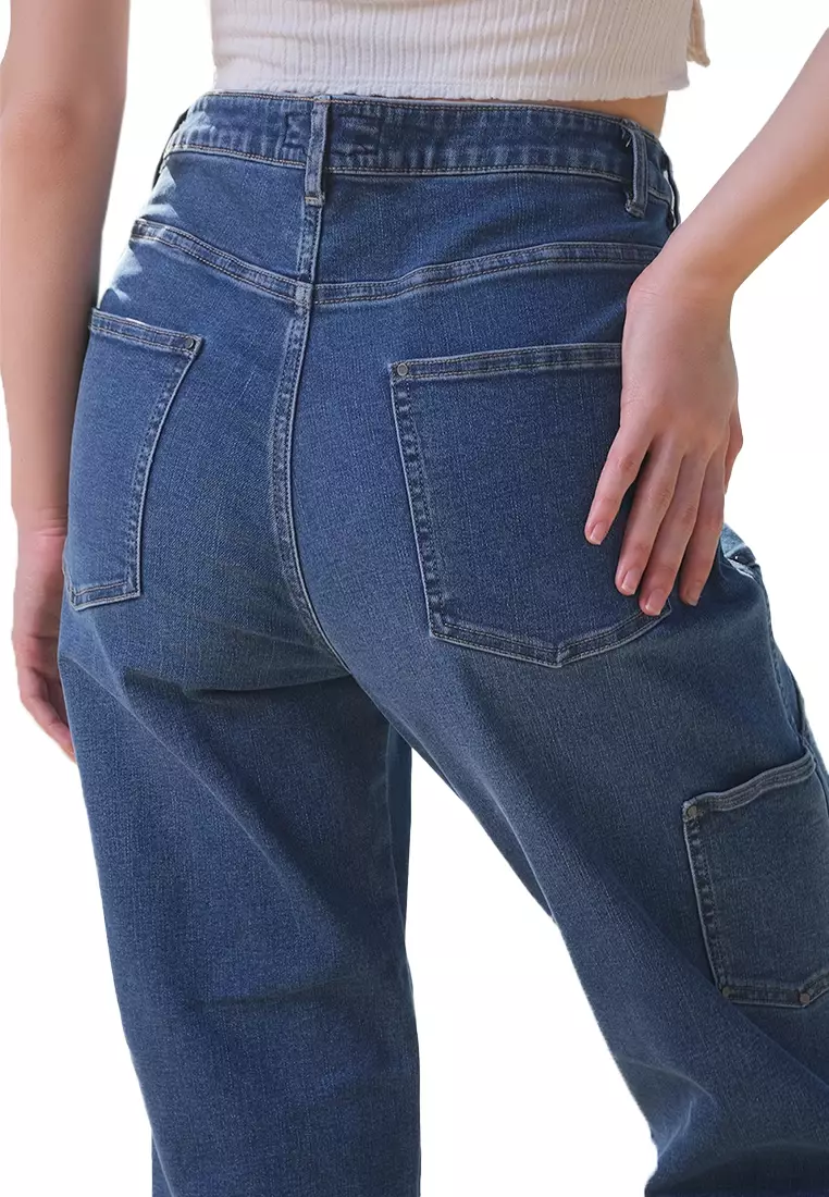High Rise Loose Straight Denim Jeans