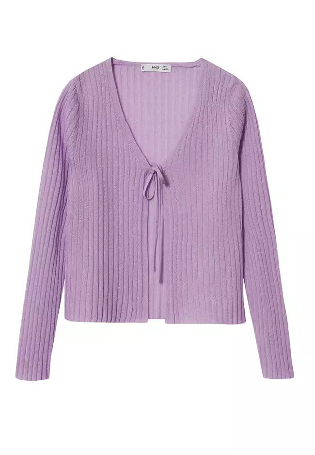 Mango Cardigan Tie Top Knitted Cardigan With Bow