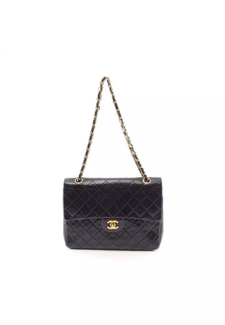 Chanel Matelasse Chain Shoulder Bag Black Coco Mark Authentic From Japan