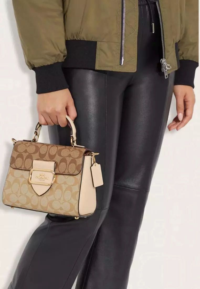 Jual Coach Coach Morgan Top Handle Satchel In Blocked Signature