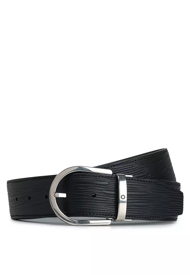 Horseshoe Buckle Printed Leather Belt 40mm (tr)