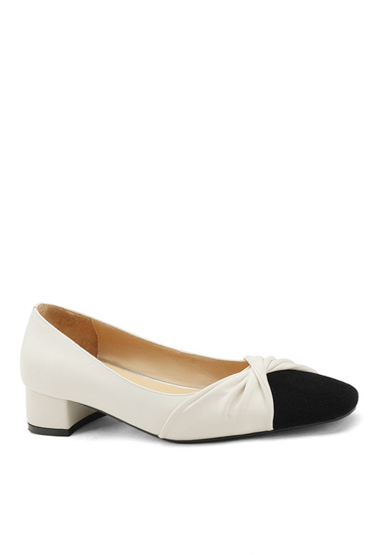 VANSA Color Block Square Toe Low Heel Shoes VSW-F021708-37