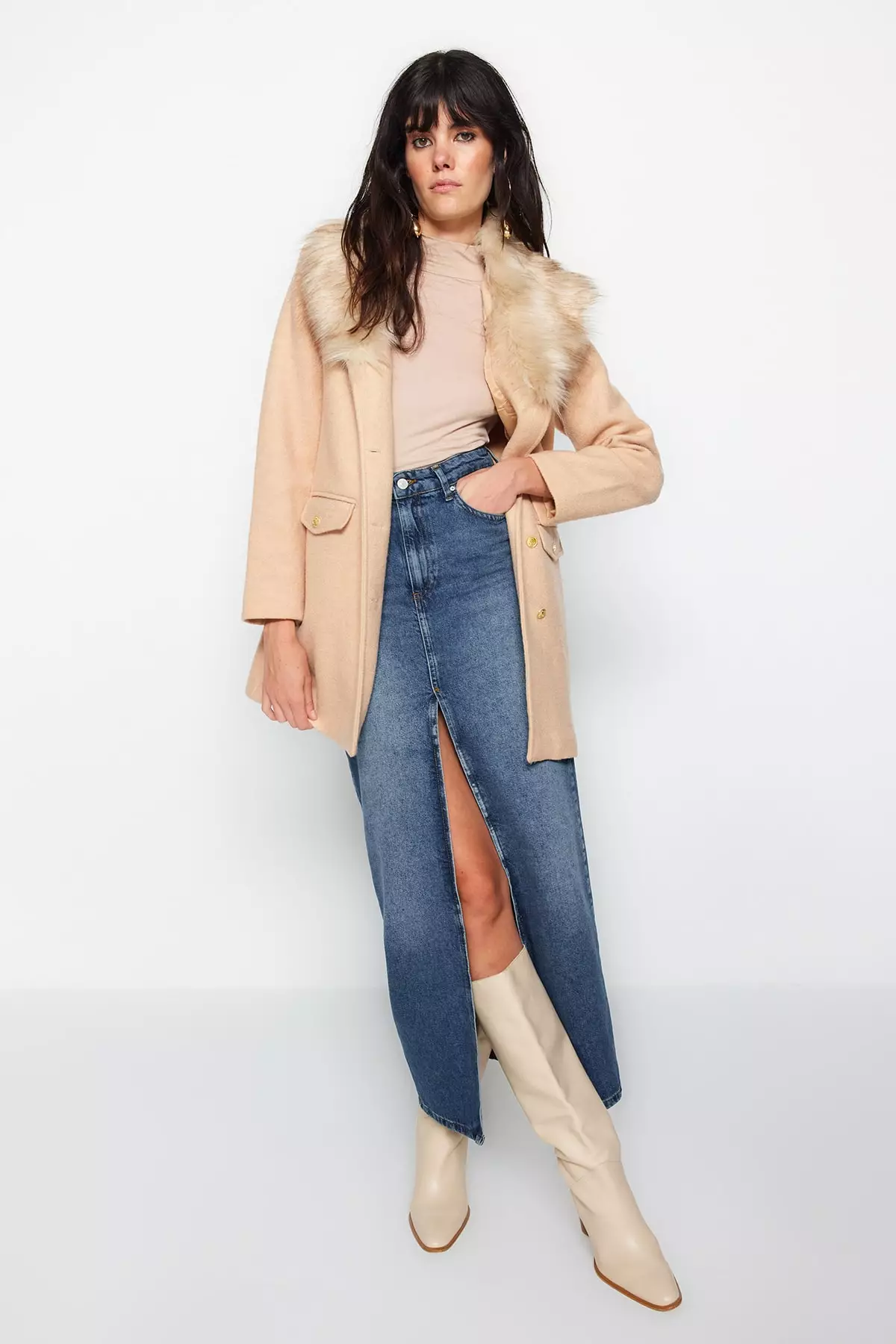 Fur duster clearance coat