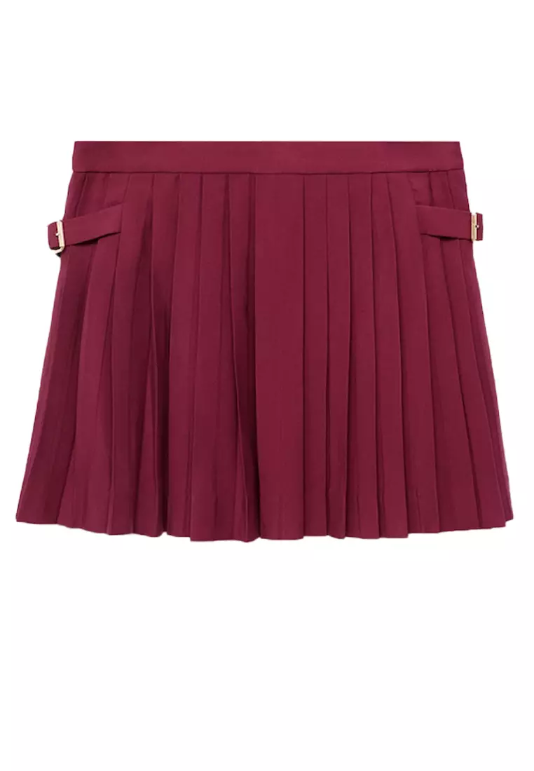 Pleated Skirt With Buckles