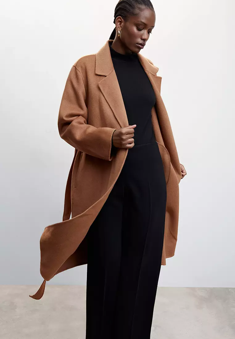 With Belt Mango Long Wool Coat Mango Wool Coat With Handmade Belt