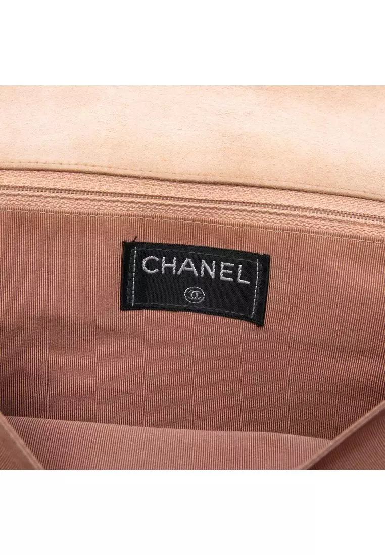Pre-Loved Chanel Choco Bar Suede Mademoiselle Turnlock Flap