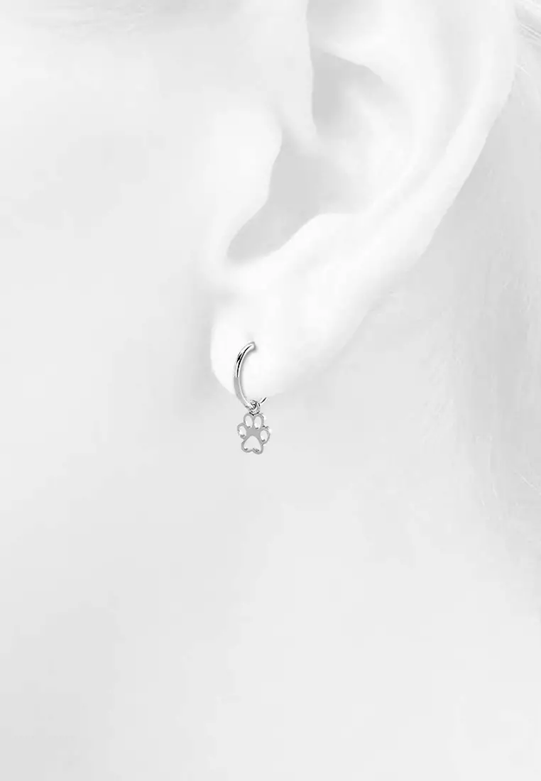 Mini Puppy Paw Print Hoop Earrings