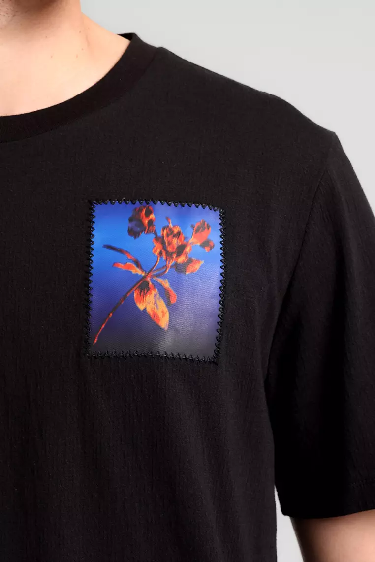 MANZONE - Kaos Lengan Pendek Pria Heat Slim Fit - Black Colour Black