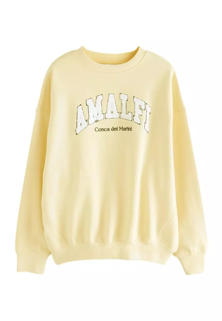 Yellow Boucle Amalfi City Graphic Sweat Top