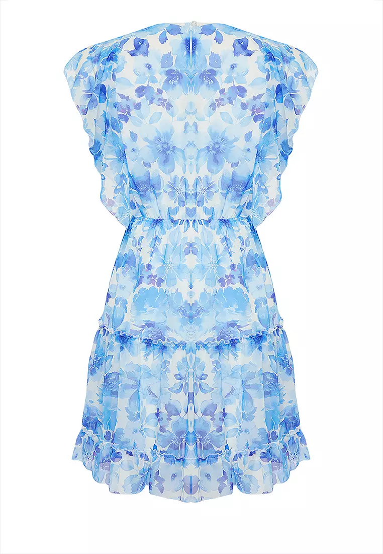 Ruffle Chiffon Mini Dress