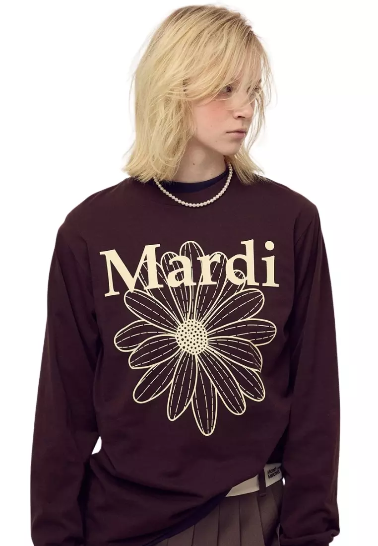 Tshirt Long Sleeve Flowermardi - Brown Cream
